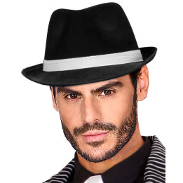 Gangster Trilby Fedora Hat, black