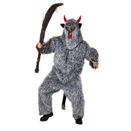 Kostüm Teufelmonster Zottelplüsch, one size, grau