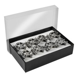 Crâne Pirate Anneaux, 8piece, argent