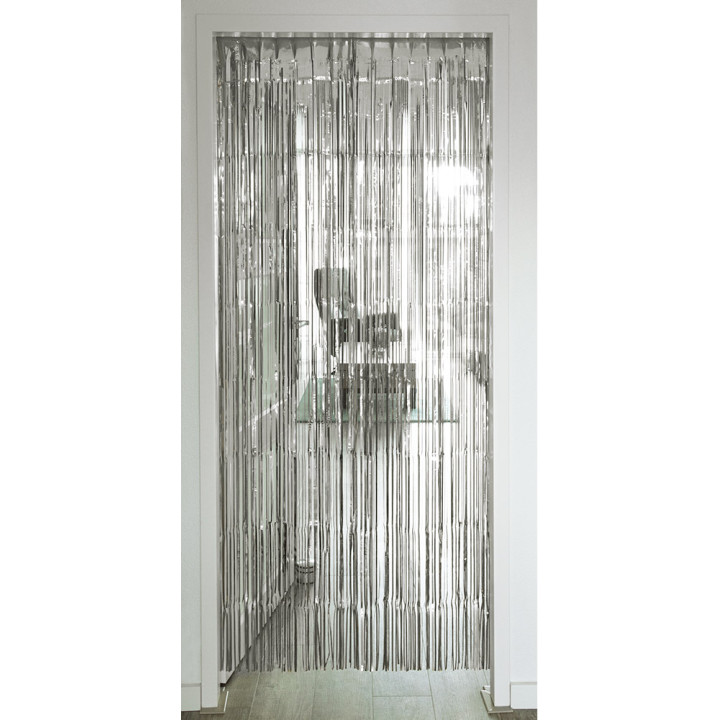 Foil door curtain metallic, 200 x 100 cm, silver