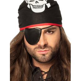 Bandana Pirat mit Augenklappe, schwarz