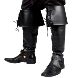 Pirate boot tops Ryder, 2piece, noir