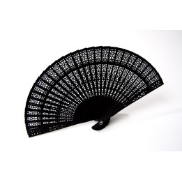 Wooden fans, 20 cm, black