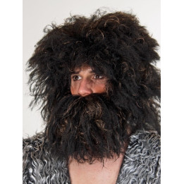 Beard Stone Age man, black