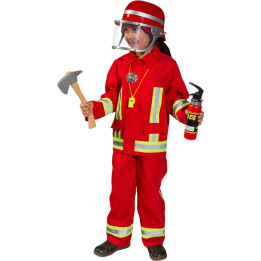 Feuerwehr Kostüm Kind: Jacke, Latzhose, rot
