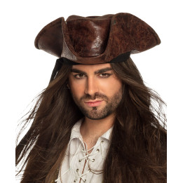 Pirates Hat Tricorn, brown