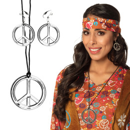 Peace (necklace and earrings), silver