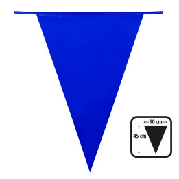 Grande Guirlande de fanions, PE-Folie, 10 m / Wimpel 45 x 30 cm, bleu