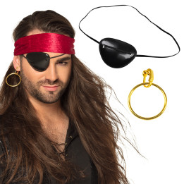 Pirate Eye Patch Earring, black
