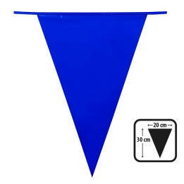 Bunting Garland, PE-Foil, 10 m / Wimpel 30 x 20 cm, blue