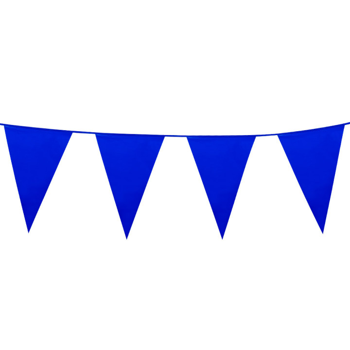 Wimpelkette-Girlande, PE-Folie, 10 m / Wimpel 30 x 20 cm, blau