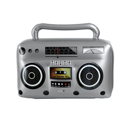 Radio gonflable, 50cm, gris