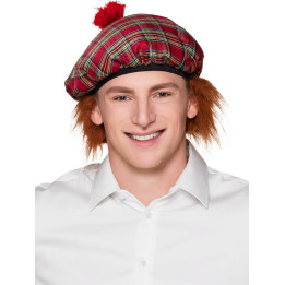 Scots beret with hairs, red