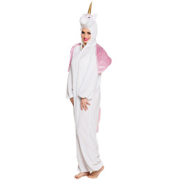 Unicorn Plush jumpsuit Costume, unisex, white