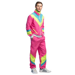 Trainingsanzug Retro Mann: Jacke und Hose, pink