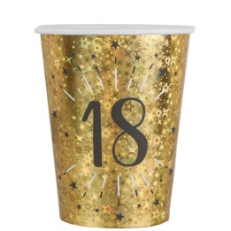 18. Geburtstag Partybecher, 10Stück, 2.7 dl, gold