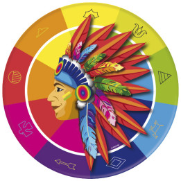 Indians Party plates, 8items, 23 cm, colorful
