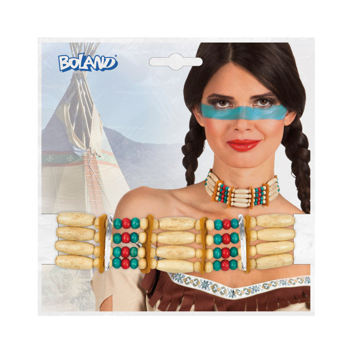 Halsband Indianerin Squaw, mehrfarbig