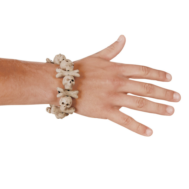Bracelet tête de mort, blanc creme