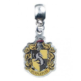 Harry Potter: Anhänger Hufflepuff Crest (versilbert), 15 x 20 mm, gelb