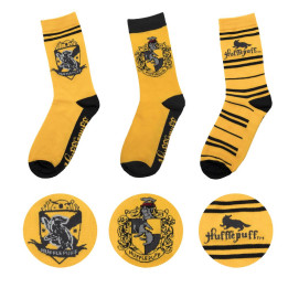 Harry Potter:  Socken 3er-Pack Hufflepuff, 3Stück, US 4-12 / EU 35-45, gelb