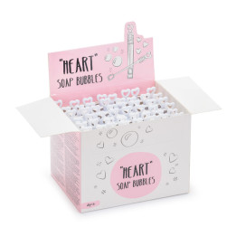 Bulles de savon set avec une poignée de coeur, 48piece, 9 cm, blanc