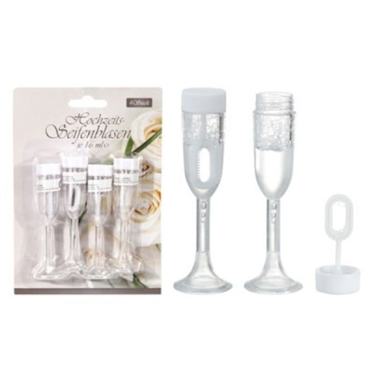 Soap bubbles champagne glass, 4items, 16 ml