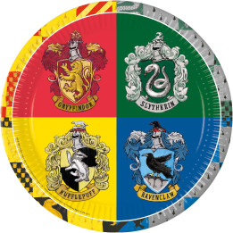 Harry Potter Party plates:FSC certified, 8items, 23cm, multicolored