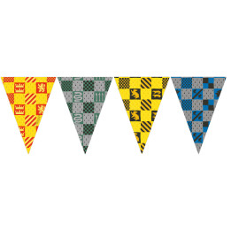 Guirlande de drapeaux de la maison de Poudlard Harry Potter:FSC, 2.3m, multicolore