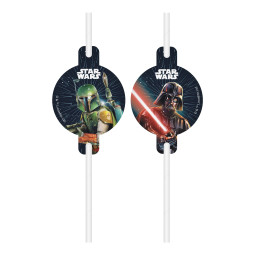 Star Wars Pailles à boire, Papier :Certifié FSC, 4piece, multicolore