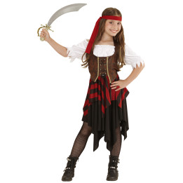Costume de pirate: robe, corset et bandeau, multicolore