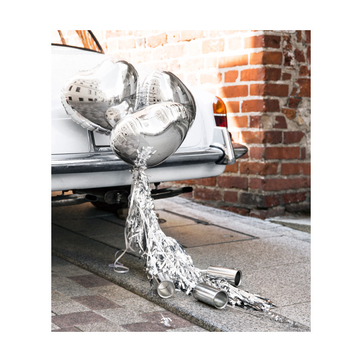 Auto-Dekoset Herzen, silber