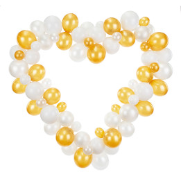 Ballongirlande mit Herzrahmen, 166 x 160 cm, weiss