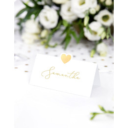 Wedding Place Cards Heart, 10items, 10 x 5 cm, white