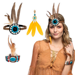 Set Hippie delight (bandeau, pendant d'oreille et bracelet)
