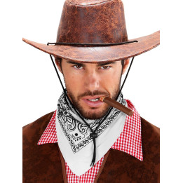 Bandana Halstuch Cowboy, 55 x 55 cm, weiss