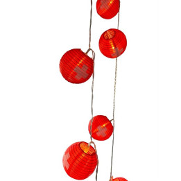 LED Solar Lampion Girlande Outdoor, 180 cm, rot