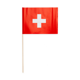 Schweiz Papier Handfahnen: Fanartikel und Partydekoration, 10Stück, 20 x 30 cm, rot/weiss