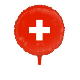 Folienballon Schweiz CH, 46 cm, rot