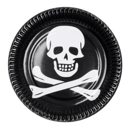 Pirates Assiettes: Tête de mort, 10piece, 23 cm