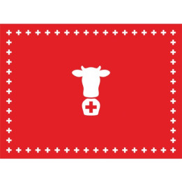 Swiss Table set: August 1st decoration, 8items, 30 x 40 cm, red/white