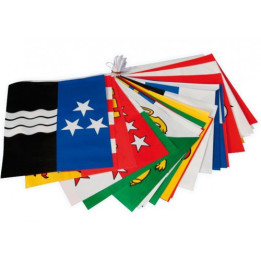 Flag garland with Swiss cantons: August 1st decoration, 8 m / 20cm x 20cm, multicolored