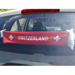 Autofahne Switzerland, 48 x 9 cm, rot