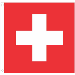 Swiss hoist flag: August 1st decoration, 150 x 150 cm, red/white