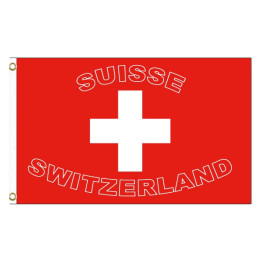 Schweizer Hiss Fahne: 1. August Dekoration, 150 cm x 90 cm, rot/weiss