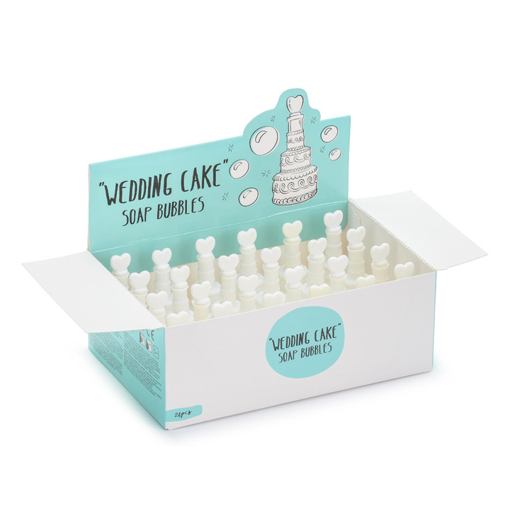 Soap bubbles Wedding Cake, 24items, 6 cm, white