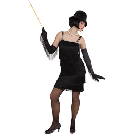 Fringed gloves, black