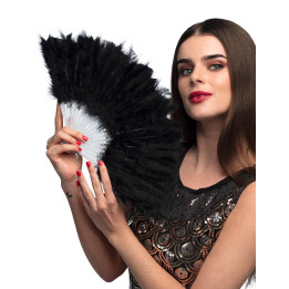 Fächer Flapper, 23 cm, schwarz