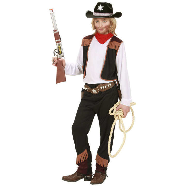 Cowboy déguisement enfant: Pantalon, chemise, gilet, foulard