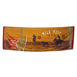 Wild west cowboy banner, 2.2m x 74cm, multicolored